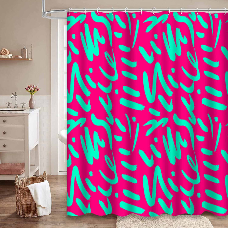 Rideau de douche imperméable et coloré avec 12 crochets, L 72 po x l 84 po