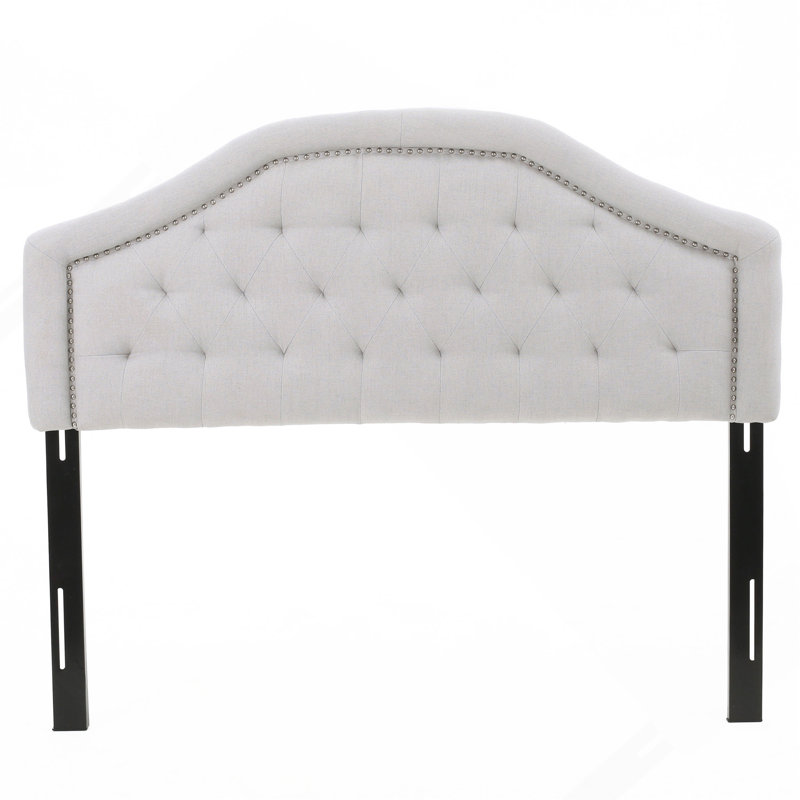 Tête de lit tapissier capitonnée de taille grand, tête de lit en bois massif avec pieds en métal durables, tête de lit grand à hauteur réglable avec garniture cloutée dans la chambre à coucher