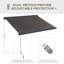 Dakota Fields 350cm W x 300cm D Polyester Grey Cover Motorised Retractable Patio Awning