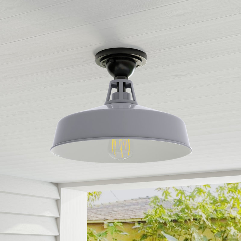 Plafonnier semi-encastré d'extérieur Petties, Gris métallisé
