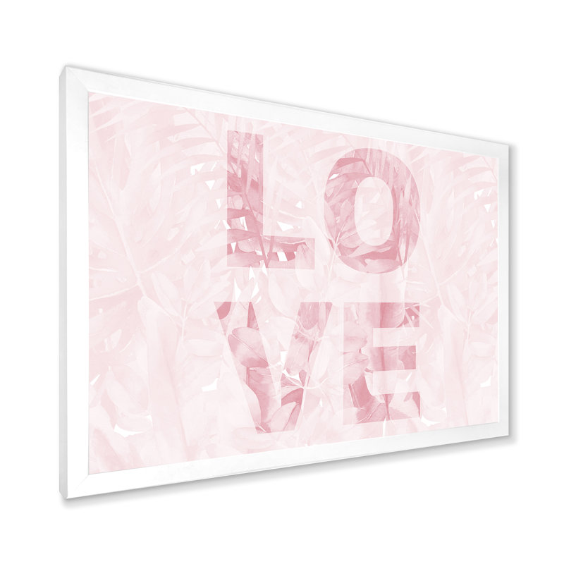 «Pink Pastel Love», reproduction sur toile encadrée, H 30 po x l 40 po x 1,5 po, Cadre blanc