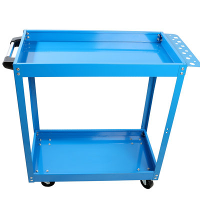 Tool Cart On Wheels,  Heavy Duty Steel Utility Cart With Lockable Wheels, 400 LBS Capacity Industrial Service Cart For Garage, Warehouse, Workshop