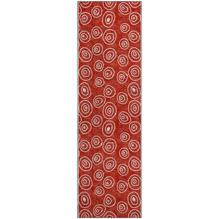 Premium Machine Washable Prisco Red Rug
