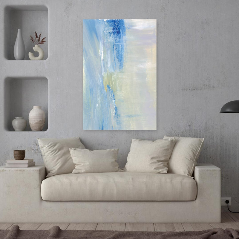 Art contemporain contemporain, paysage côtier minimaliste contemporain, H 36 po x l 24 po