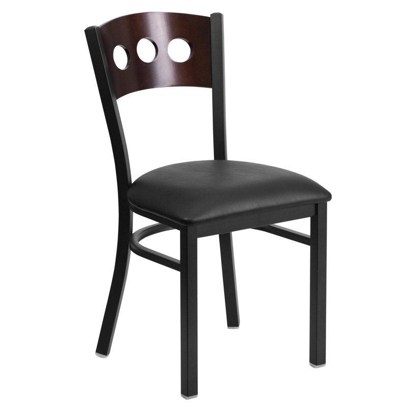 Jyun Decorative 3 Circle Back Metal Restaurant Chair, Black