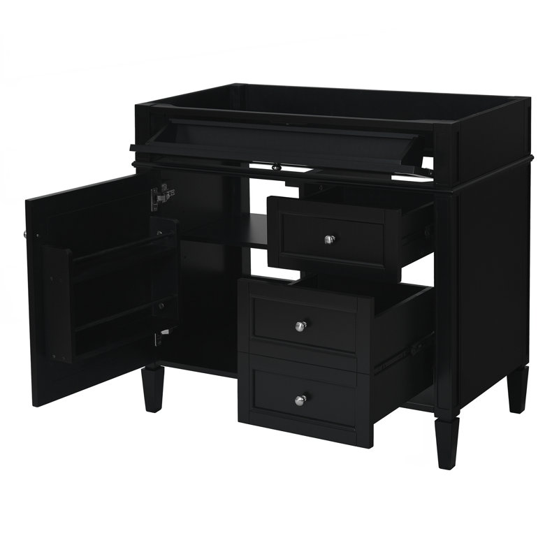 Meuble-lavabo 36 po sans lavabo supérieur, Noir, noir, noir, noir