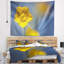 Tapisserie florale solitaire grande fleur jaune-28488323