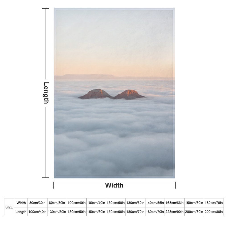 Jeté en flanelle Peaks Cloud Sea Dawn, 60x80in