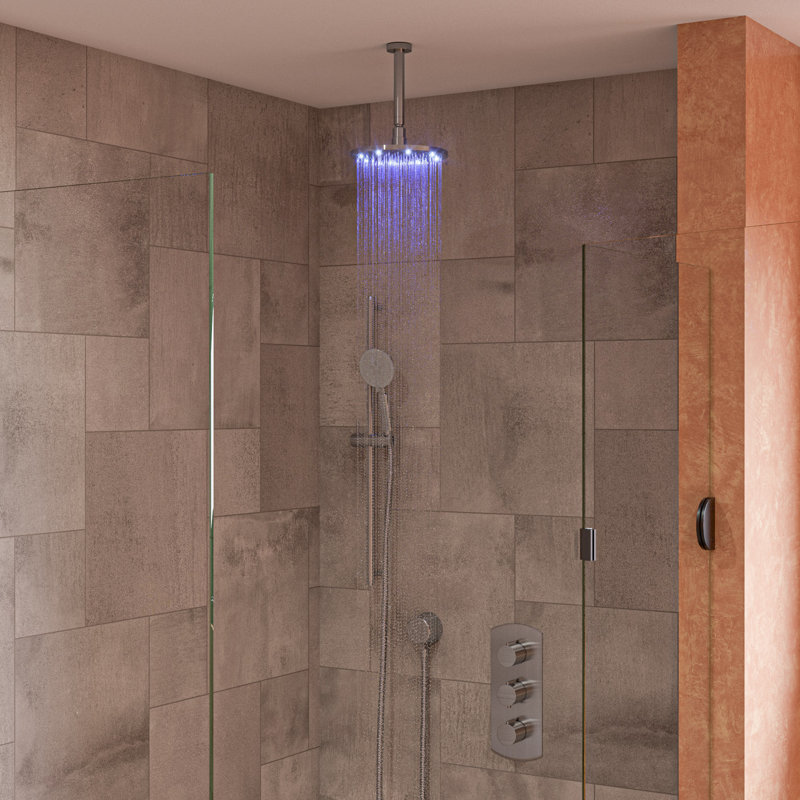 Pomme de douche fixe Rain, Nickel brossé