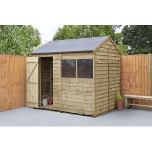 Overlap Pressure Treated 8X6 Reverse Apex Shed in , Natural Timber