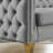 Modern Square Arm Velvet Loveseat, Button Tufted 2-Seater Sofa Couch with Sturdy Metal Legs for Living Room Bedroom-1978038968