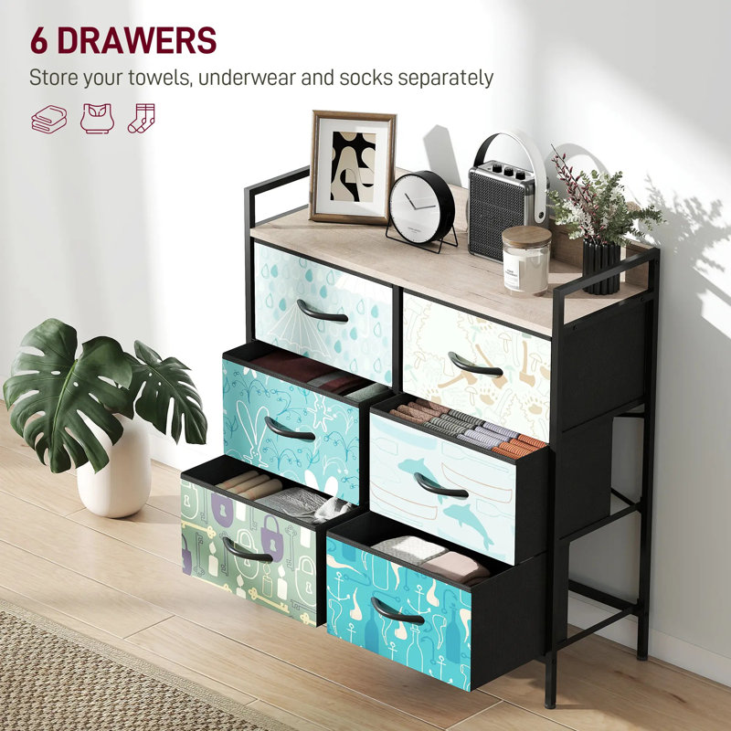 79 cm W Chest of 6 Drawers