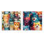 Ensemble de 2 papiers peints Curious Feline Army For Kids - animaux-1301675432-1301675434