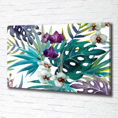 Tropical Flowers - No Frame Print on Canvas