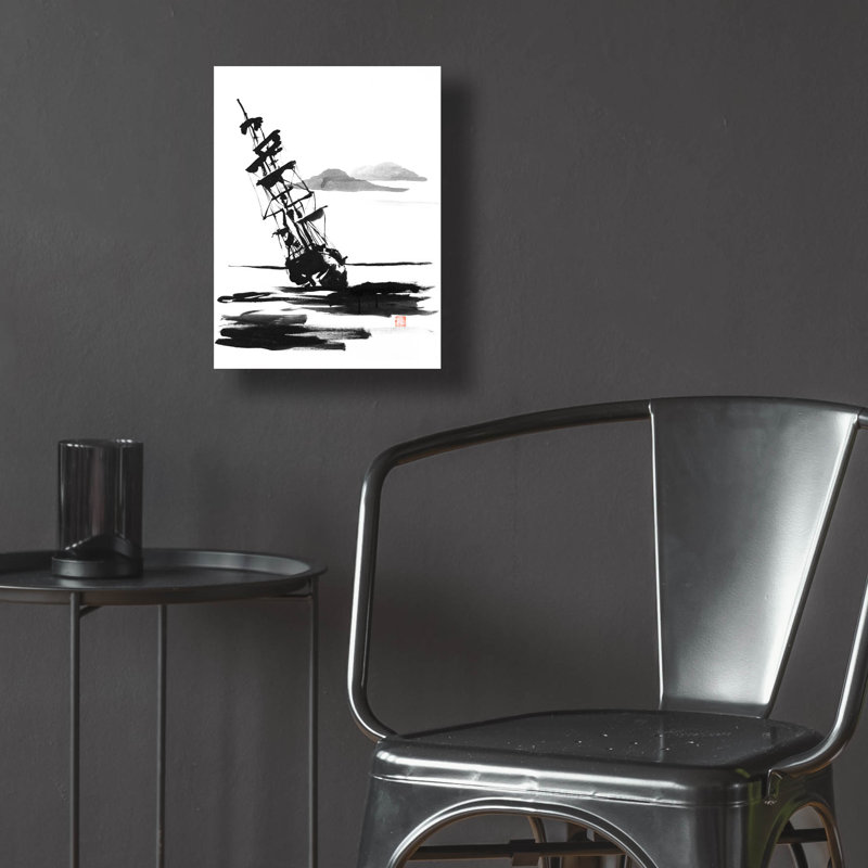 «Boat» par Pechane, acrylique, H 16 po x l 12 po x P 0,13 po