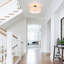 Plafonnier semi-encastré 3 lumières en lin moderne-42075043