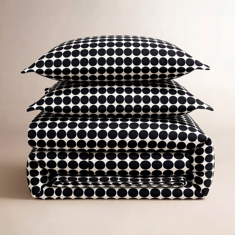 Marimekko Rasymatto Black Cotton Duvet Cover Set, King Duvet Cover + 2 Shams
