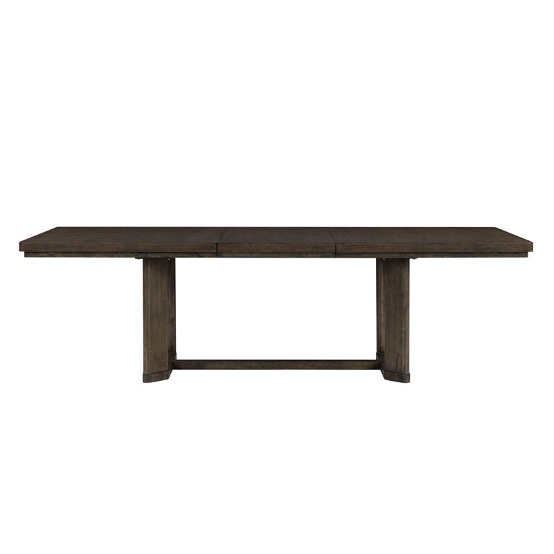 Danity 80'' Wide Dining Table with Leaf, Dark Oak