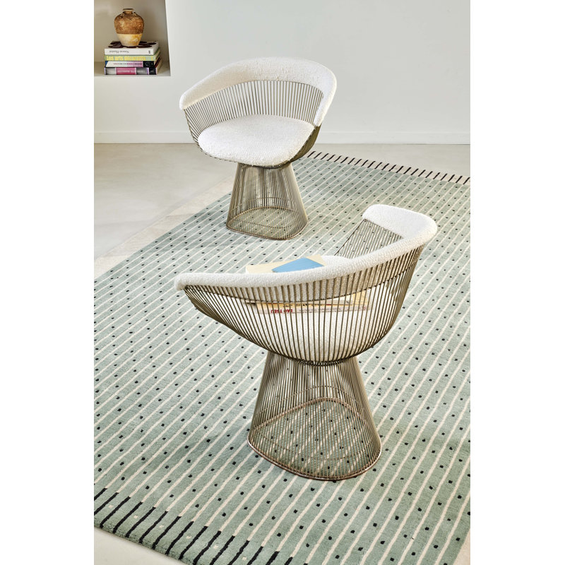 Exlamation Wool Polka Dots Area Rug in Beige/Green, Rectangle 8'2" x 11'6"
