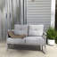 Causeuse de patio en aluminium pour 2 personnes avec coussins épais-9550228