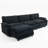 Modern L-Shaped Corduroy Modular Sectional Sofa with Ottoman, Cloud Couch with Cup Holders and Storage Bags-1829492870