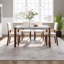 Ensemble de mobilier de salle à manger moderne 5 pièces, coin repas pour 4 personnes pour la cuisine, table de style faux marbre de 46 po et 4 chaises rembourrées avec pieds en bois d'hévéa massif