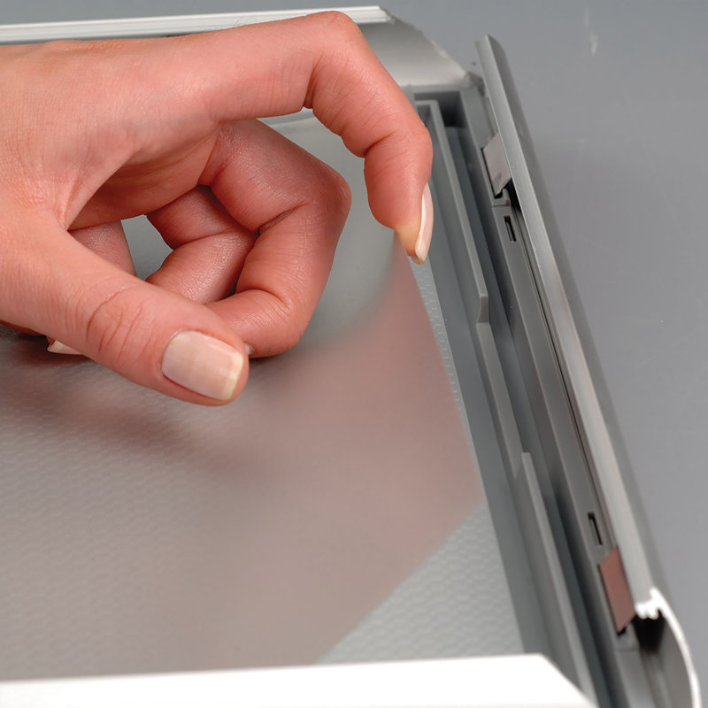 Silver 8.5x11 Aluminium Opti Snap Poster Frame – 1″ Profile Wall-Mount Front-Loading Display Frame with Anti-Glare Cover for Posters, Documents & Certificates - 10 Pack