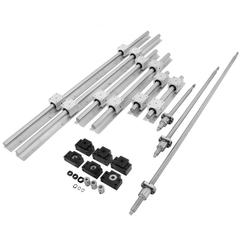 Rail linéaire, vis à billes x 3, support de rail linéaire RM1605-350mm 650mm 1050mm x 2, 12 ensembles d'axes optiques à arbre linéaire