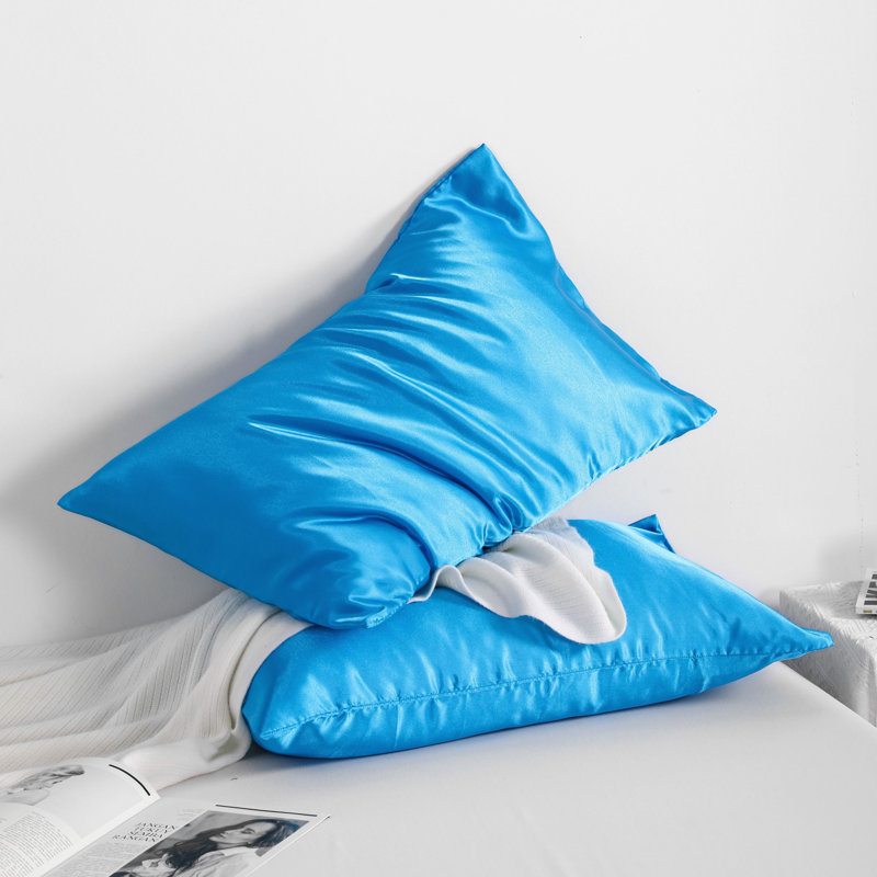 Satin Pillowcases With Envelope Closure, Split King Pillowcase, Royal Blue