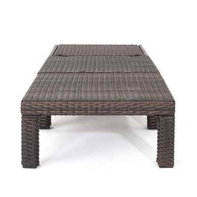 Outdoor Chaise Lounge, Lounge Chair with Wicker Design and Adjustable Backrest by Latitude Run