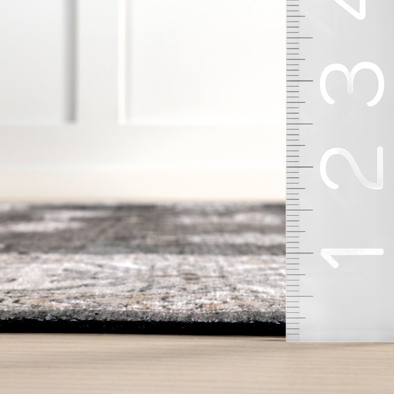 Mollie SpinClean Machine Washable Traditional Border Area Rug, Rectangle 8' x 10'