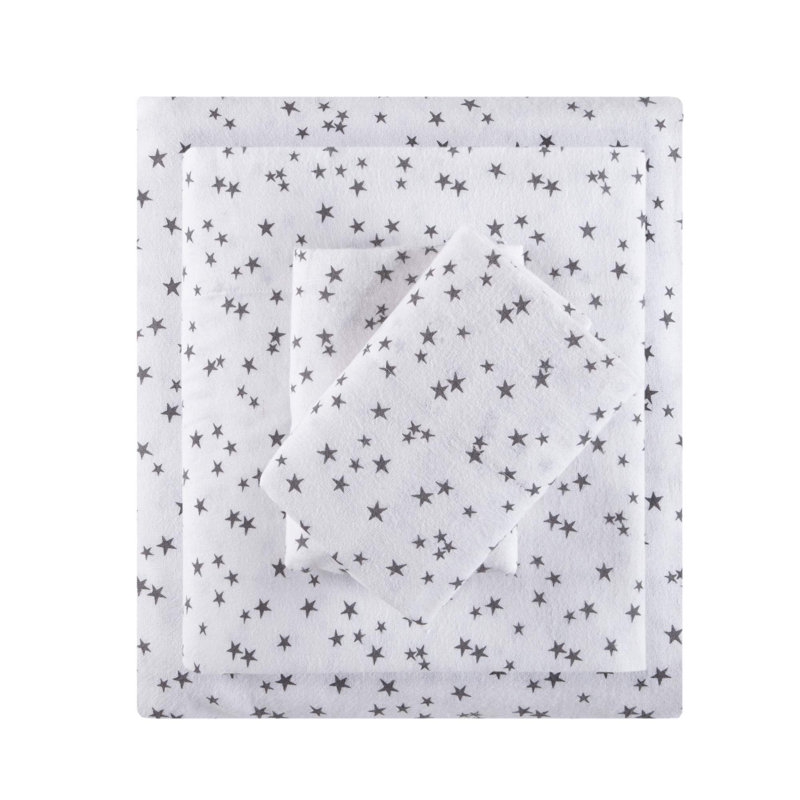 Cozy Soft 100% Cotton Flannel Sheet Set, Queen Sheet Case Pack with Fitted Sheet, Blue Penguins