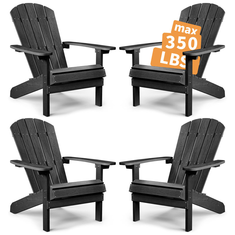 Lorrona Outdoor Adirondack Chair, Black
