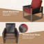 Ensemble de meubles de conversation pour patio 4 pièces, cadre en bois de cèdre massif avec coussin, repose-pieds-108734382
