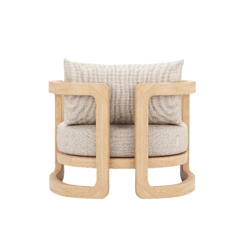 Muse Outdoor Teak Lounge Chair, Gray