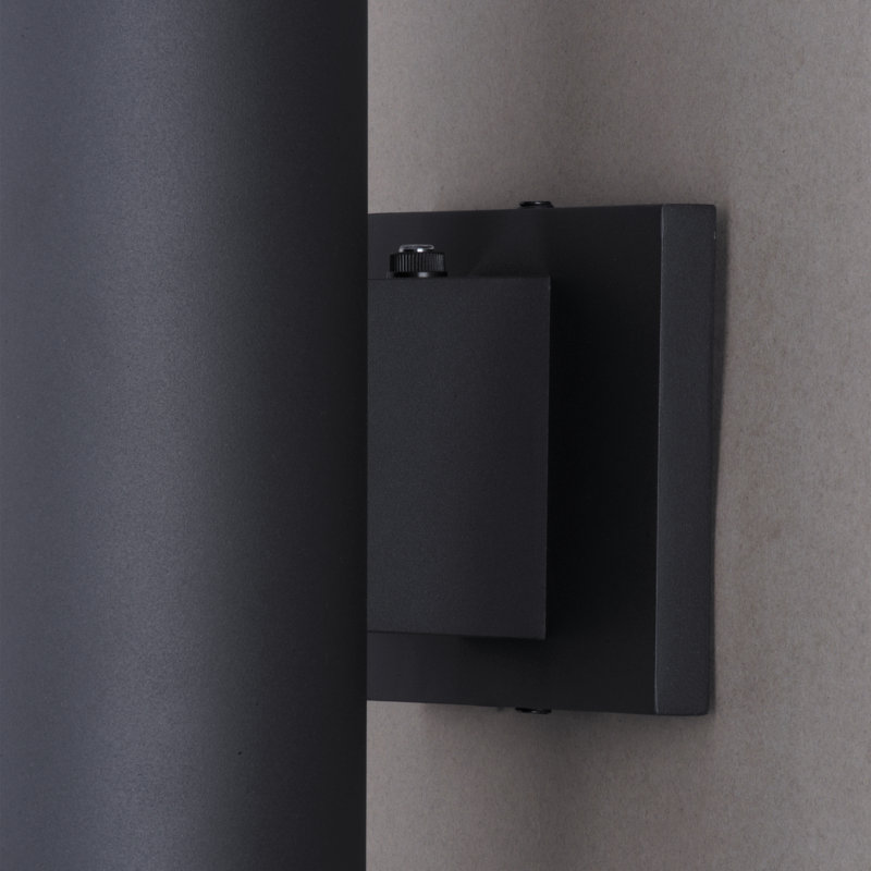 Berdeja 14.25 in. H 2-Light Textured Black Dusk to Dawn Sensor Outdoor Wall Sconce, Rust-Resistant Aluminum Metal Shade, Up-Down Wall Wash for Exterior Porch Patio Front Door or Garage