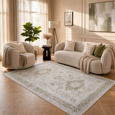 Montana Vintage Medallion Green Area Rug