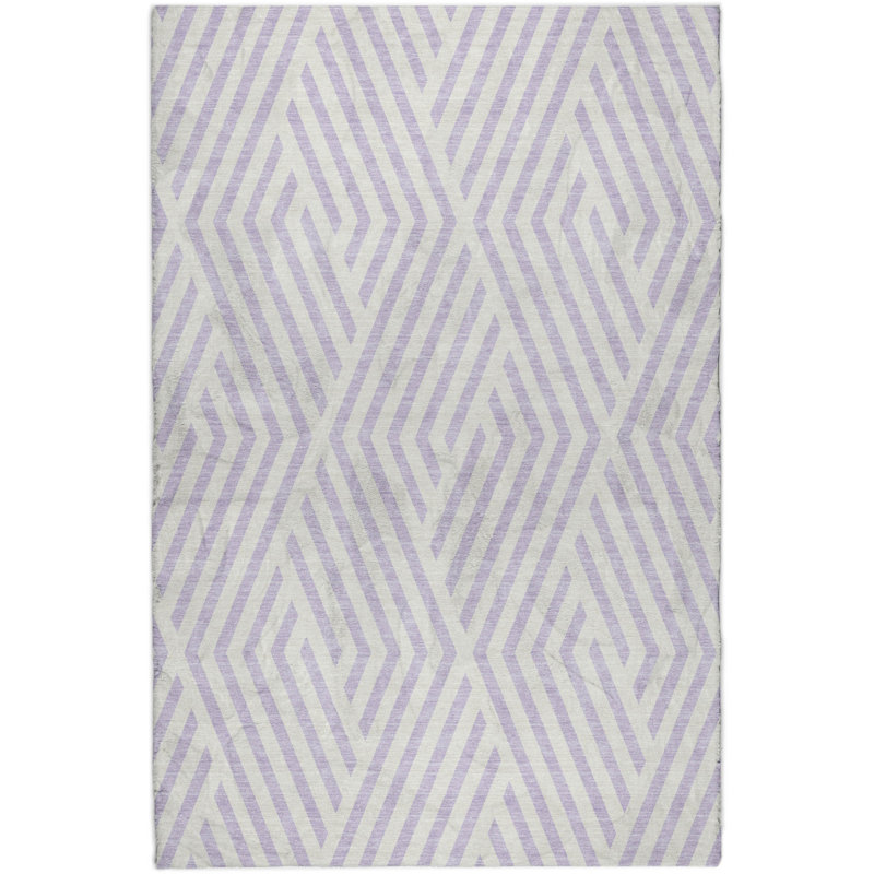 Premium Machine Washable Dream Shag ADS550 Geometric Rug, Lavender, 3' x 5'