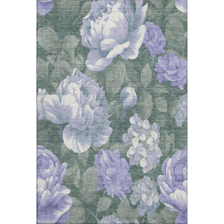 Premium Machine Washable Floyd AMF1561 Floral Rug