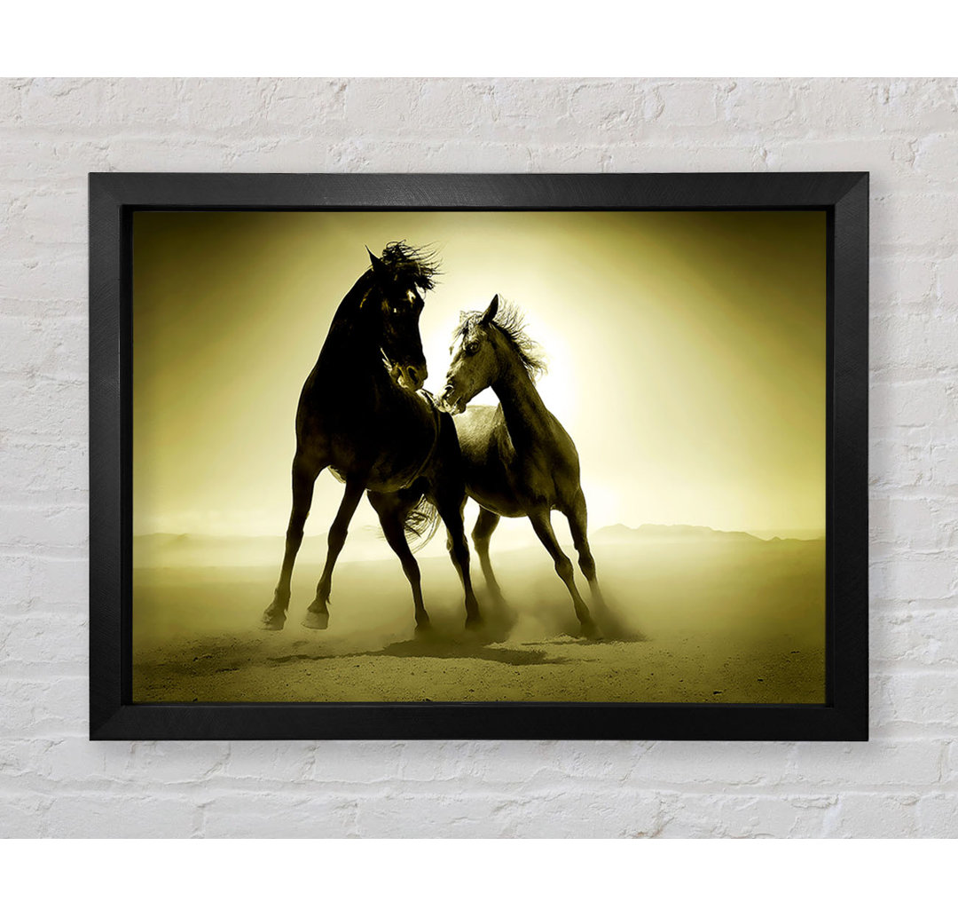 The Love Of Horses Sepia - Einzelne Bilderrahmen Kunstdrucke