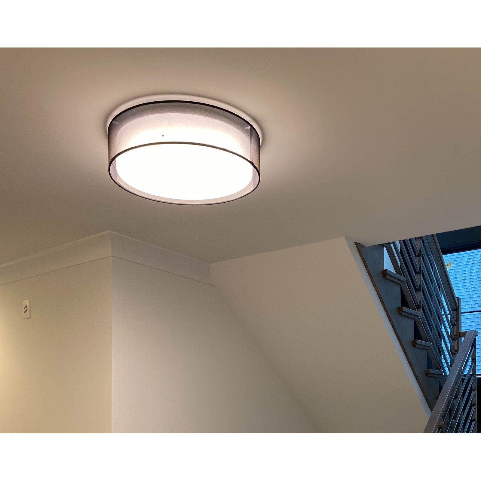 Jessalyn Single Light LED Flush Mount, 5.5" H x 20" W x 20" D, Black Organza