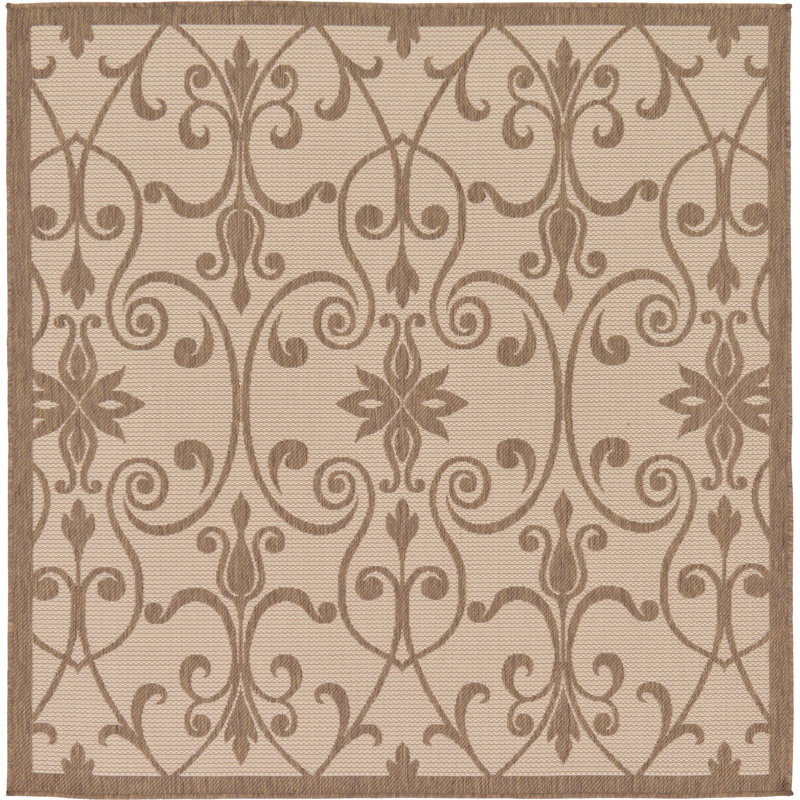 Gerald Geometric Indoor / Outdoor Rug, Square 6'1"