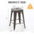 Counter Stool with Metal Frame, Backless Stackable Bar Stool-1844377921