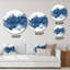 Abstrait bleu classique II - Cercle moderne en métal, art mural-68851731