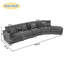 Canapé modulaire incurvé moderne avec revêtement en chenille et confort d'assise profond-505647818