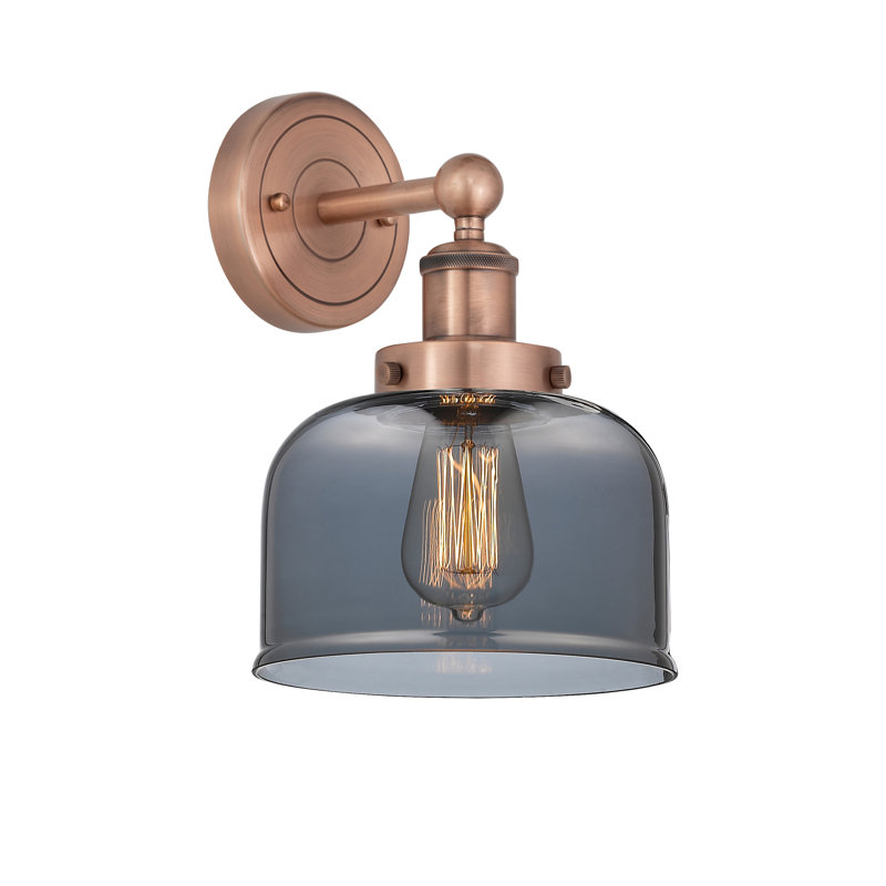 Cetronia Steel Armed Sconce, Antique Copper, Plated Smoke