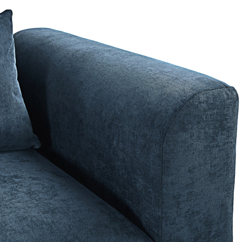 Canapé modulaire en U avec deux repose-pieds, Bleu