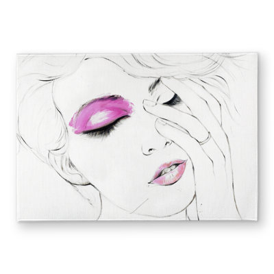 Pink Makeup Beauty Figurative Door Mat | Home Decor Accent