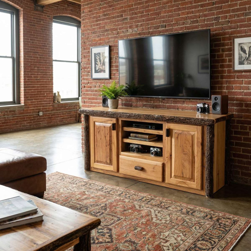 Meuble audio-vidéo Fireside Lodge Hickory, Noyer traditionnel