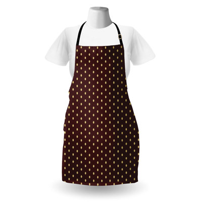 East Urban Home Abstract Apron Unisex, Old Fashion Retro Dots, Adult Size, Brown Beige